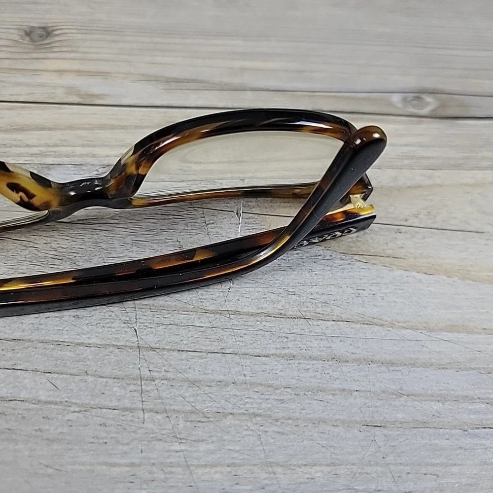 Coach HC6103 5443 Cat Eye Black Tort‎ Gltr Varsity Stripe Womens Eyeglasses 54mm